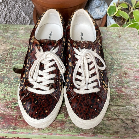 Madewell sidewalk low top calf hair sneakers ☀️ -size 8.5 - Picture 1 of 9